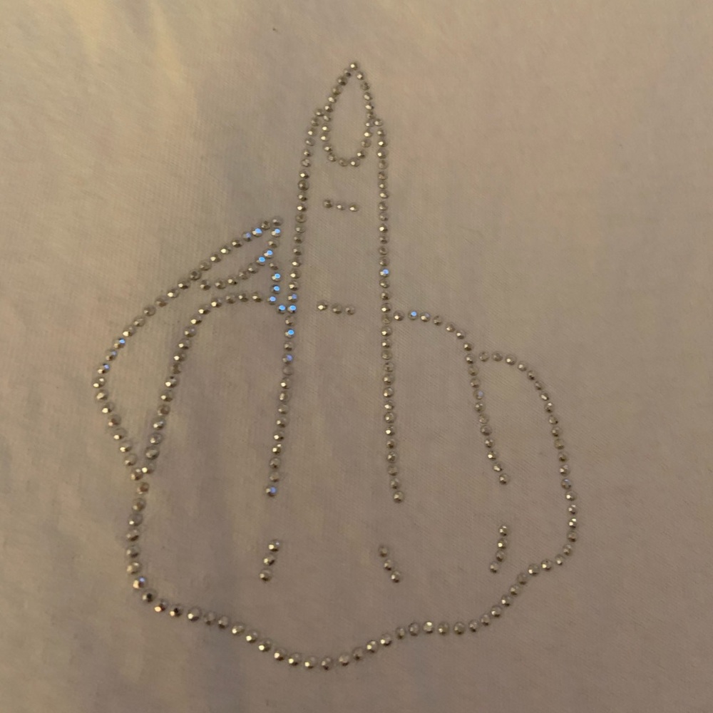 nasty gal studded middle finger graphic tee